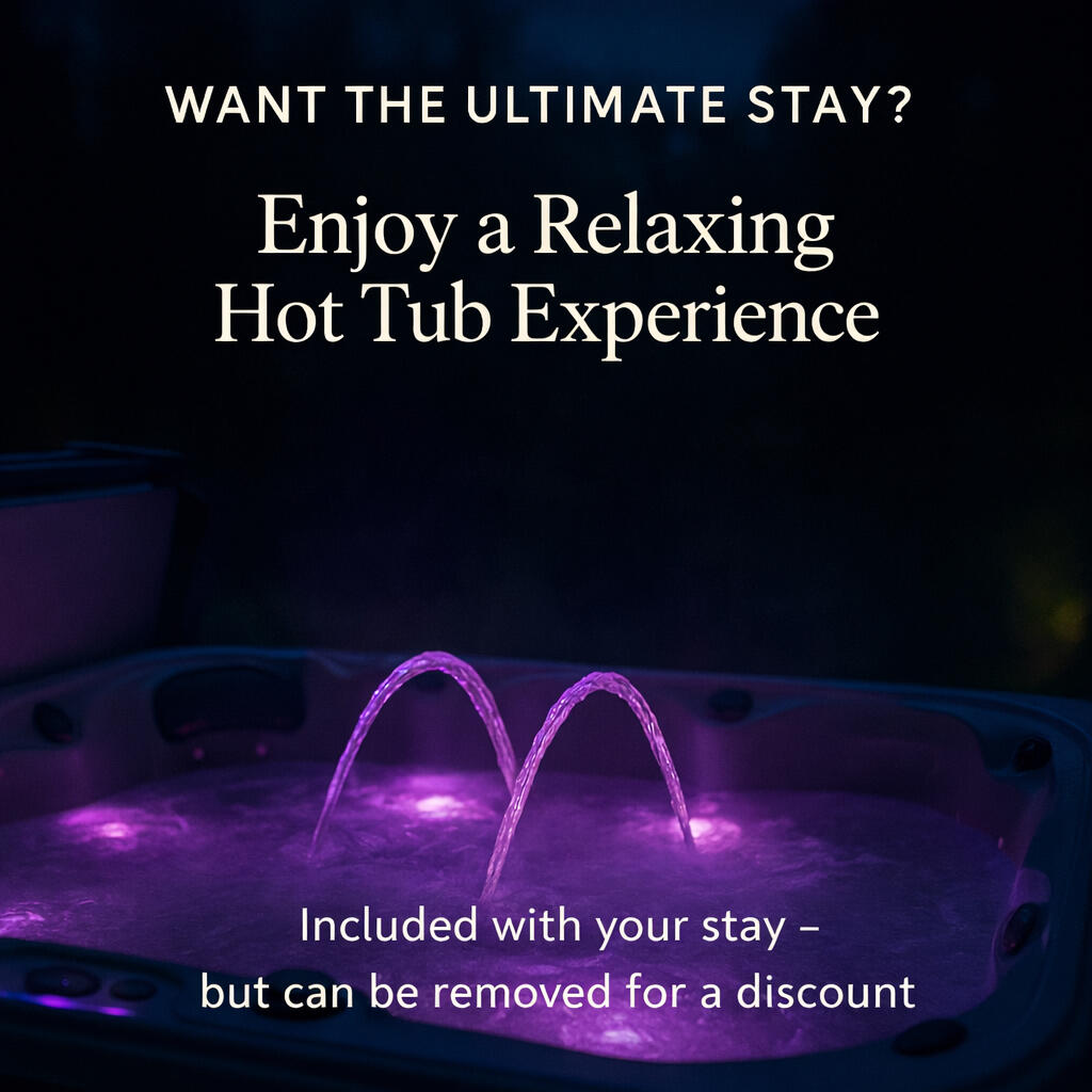 Hot Tub Experience – The Mill Bank Retreat, Anglesey, North Wales Hot tub add-on at The Mill Bank Retreat holiday home in Anglesey, North Wales – optional extra for families and groups staying near Snowdon and Menai Bridge.
